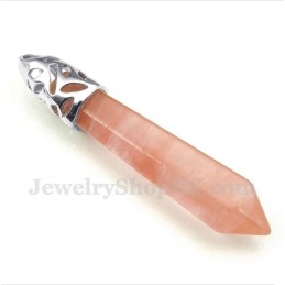 Heren Gekleurde Glazuur Hexagon Prisma Hanger Met Gratis Ketting