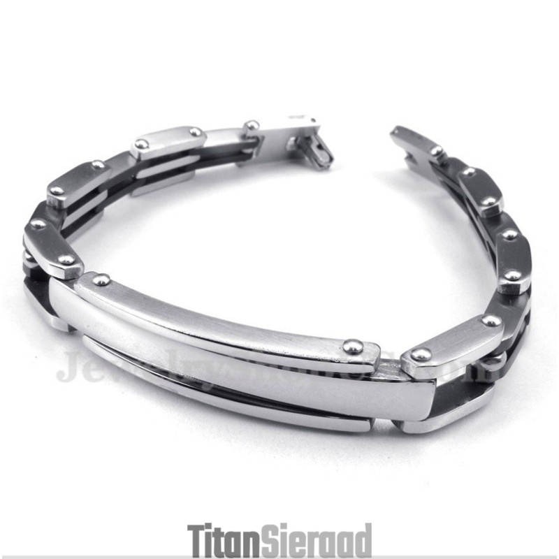 Heren Titanium Zwarte Armband