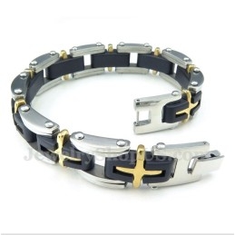 Titanium Gouden Kruisarmband Voor Heren