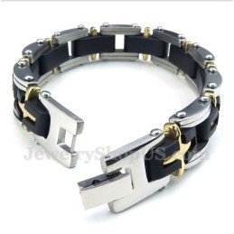 Titanium Gouden Kruisarmband Voor Heren