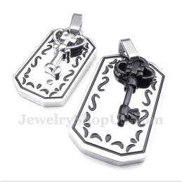 Titanium Sleutelhanger Voor Koppels Met Gratis Ketting (Één Paar)