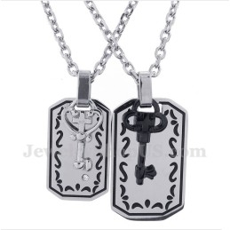 Titanium Sleutelhanger Voor Koppels Met Gratis Ketting (Één Paar)
