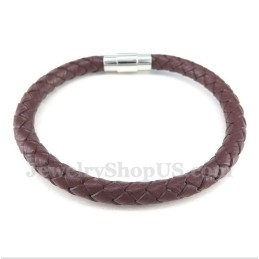 Heren Leren Titanium Armband