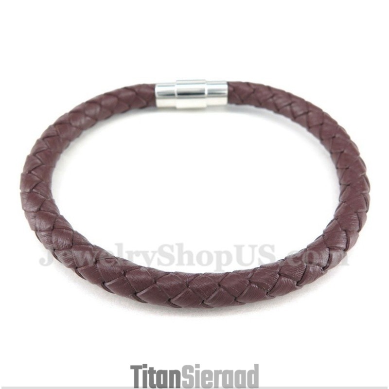 Heren Leren Titanium Armband