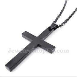 Titanium Zwarte Kruishanger Voor Heren Met Gratis Ketting