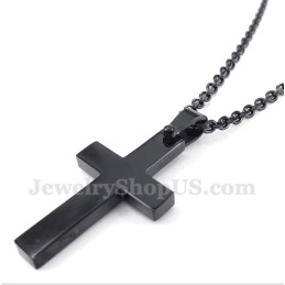 Titanium Zwarte Kruishanger Voor Heren Met Gratis Ketting