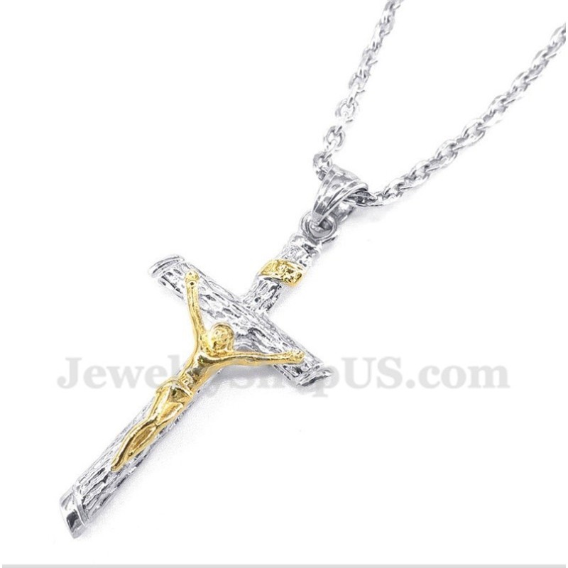 Titanium Gouden Jezus Hanger Voor Heren Met Gratis Ketting Titanium Gouden Jezus Hanger Voor Heren Met Gratis Ketting