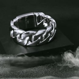 Mode Dikke Sectie Glanzende Titanium Kettingarmband