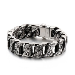 Coole Persoonlijkheid Retro Bloemen Titanium Armband Voor Mannen