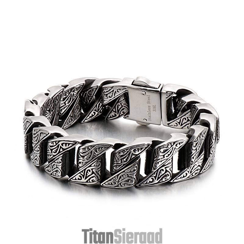 Coole Persoonlijkheid Retro Bloemen Titanium Armband Voor Mannen Coole Persoonlijkheid Retro Bloemen Titanium Armband Voor Mannen