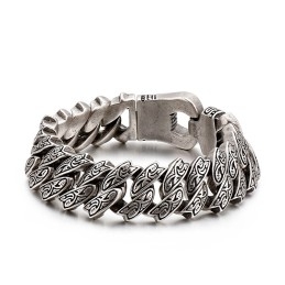 Coole Persoonlijkheid Retro Bloemen Titanium Armband Voor Mannen