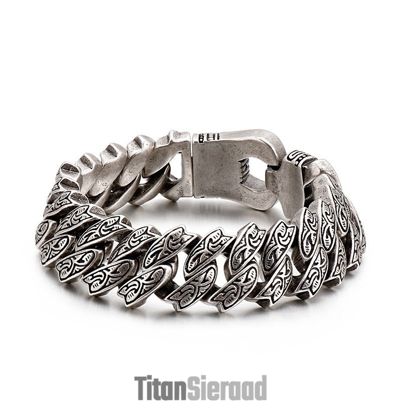 Coole Persoonlijkheid Retro Bloemen Titanium Armband Voor Mannen Coole Persoonlijkheid Retro Bloemen Titanium Armband Voor Mannen