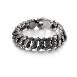Coole Persoonlijkheid Retro Bloemen Titanium Armband Voor Mannen
