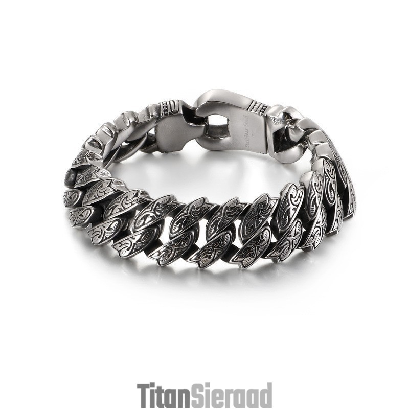 Coole Persoonlijkheid Retro Bloemen Titanium Armband Voor Mannen Coole Persoonlijkheid Retro Bloemen Titanium Armband Voor Mannen