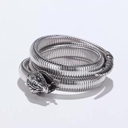 Modieuze Slangvormige Titanium Armband Met Meerdere Lussen Voor Heren