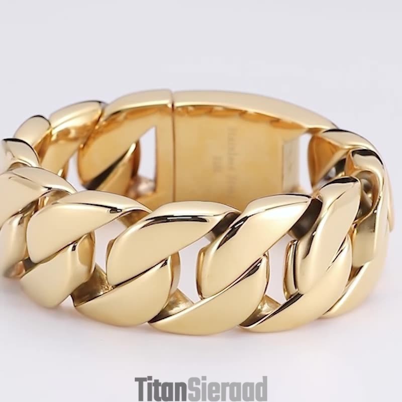 Nieuwe Vergulde Heren Titanium Armband Nieuwe Vergulde Heren Titanium Armband