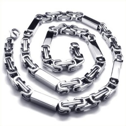 21,7 Inch Titanium Zilveren Kubusvormige Ketting