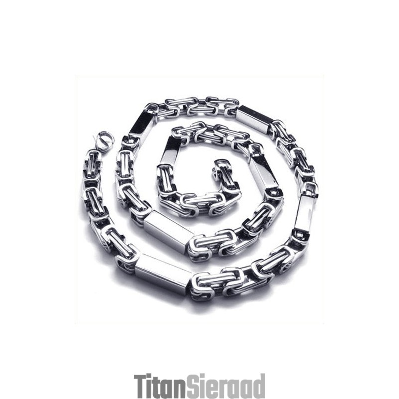 21,7 Inch Titanium Zilveren Kubusvormige Ketting 21,7 Inch Titanium Zilveren Kubusvormige Ketting