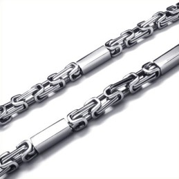 21,7 Inch Titanium Zilveren Kubusvormige Ketting