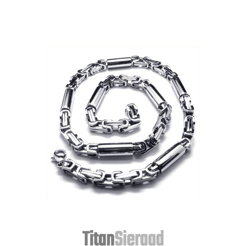 21,9 Inch Titanium Zilveren Cilindrische Ketting 21,9 Inch Titanium Zilveren Cilindrische Ketting