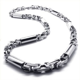 21,9 Inch Titanium Zilveren Cilindrische Ketting