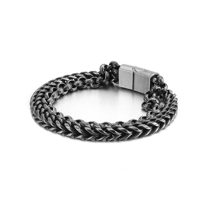 Heren Cool Dubbellaags Titanium Armband