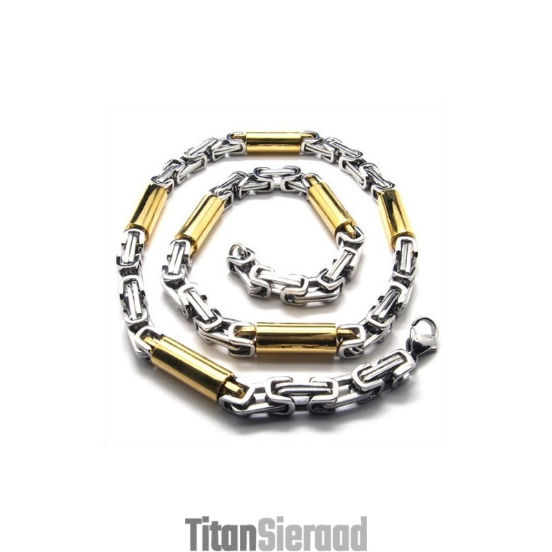 21,9 Inch Titanium Gouden Cilindrische Ketting 21,9 Inch Titanium Gouden Cilindrische Ketting