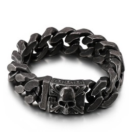 Cubaanse Titanium Kettingarmband, Titanium Schedelarmband Voor Heren