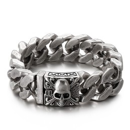Cubaanse Titanium Kettingarmband, Titanium Schedelarmband Voor Heren
