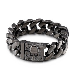 Cubaanse Titanium Kettingarmband, Titanium Schedelarmband Voor Heren