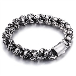 Mode Titanium Schedelarmband Voor Heren