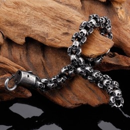 Mode Titanium Schedelarmband Voor Heren