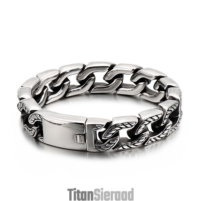 Coole Titanium Schedelarmband, Chique Titanium Mode-Sieraden Voor Heren