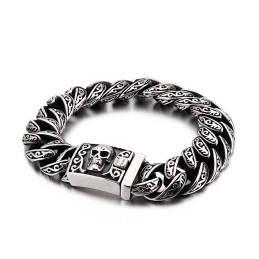 Coole Titanium Schedelarmband, Chique Titanium Mode-Sieraden Voor Heren