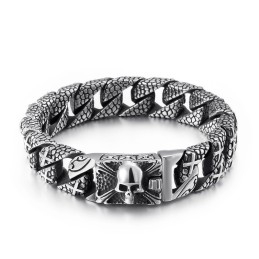 Chique Titanium Kruisarmband Voor Heren Titanium Schedelarmband