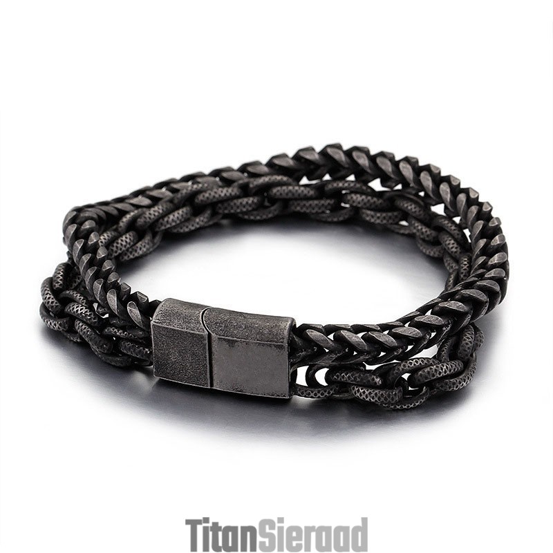 Heren Titanium Dubbellaagse Armband Heren Titanium Dubbellaagse Armband