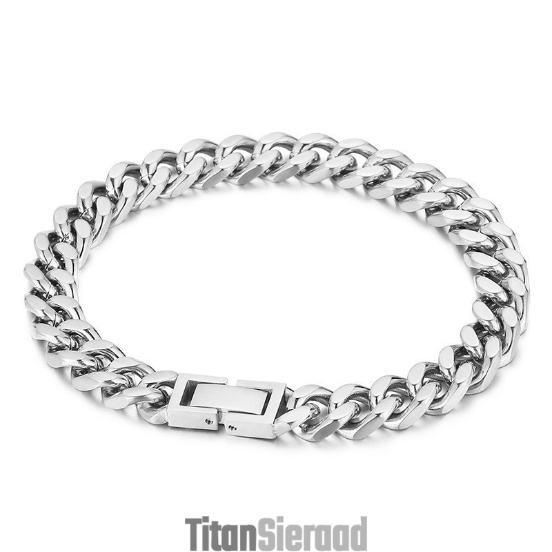 Herenarmband Van Titanium Met Ketting Herenarmband Van Titanium Met Ketting