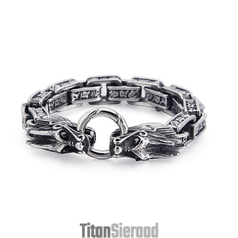 Mode Coole Titanium Drakenkop Sieraden Voor Mannen Vintage Tide Men Casting Titanium Drakenarmbanden Mode Coole Titanium Drakenkop Sieraden Voor Mannen Vintage Tide Men Casting Titanium Drakenarmbanden