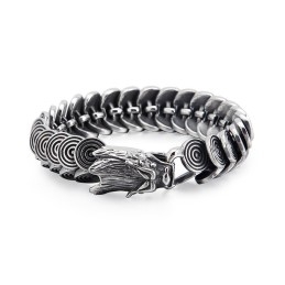 Mode Coole Titanium Drakenkop Sieraden Voor Mannen Vintage Tide Men Casting Titanium Drakenarmband