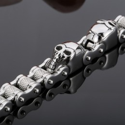 Coole Schedel Fietsketting Titanium Armband Voor Mannen
