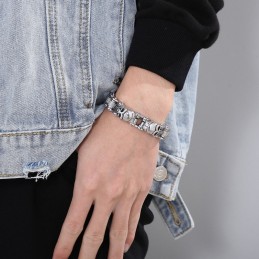 Coole Schedel Fietsketting Titanium Armband Voor Mannen