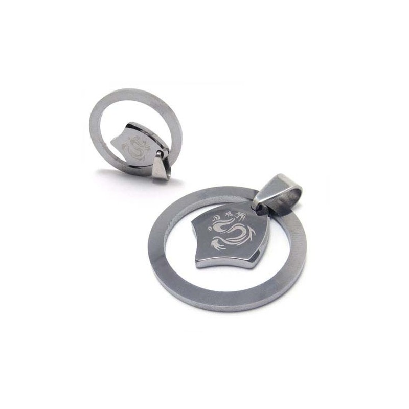 Nieuwe Stijl Dragon Circle Tungsten Hanger (Gratis Ketting)