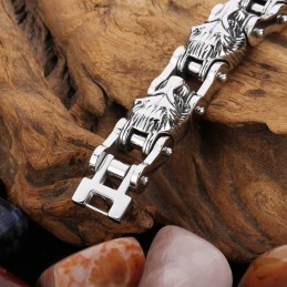 Nieuwe Animal Series Sieraden Overdreven Coole Leeuwenkop Titanium Heren Biker Armband