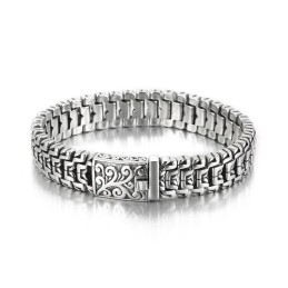 Populaire Coole Hiphop-Bloemenarmband Van Titanium Voor Heren