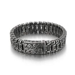 Populaire Coole Hiphop-Bloemenarmband Van Titanium Voor Heren