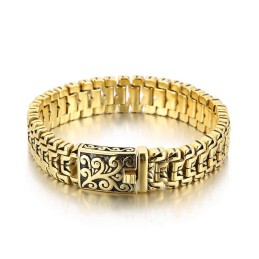 Populaire Coole Hiphop-Bloem Titanium Herenarmband