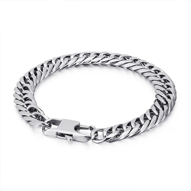 Tide Accessories Fashion Titanium Heren Vertebrae Ketting Vierkante Gesp Armband Tide Accessories Fashion Titanium Heren Vertebrae Ketting Vierkante Gesp Armband