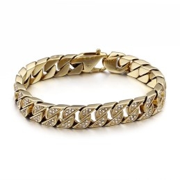 Hiphop Cool Heren Titanium Sieraden Complete Set Diamanten Grote Gouden Ketting