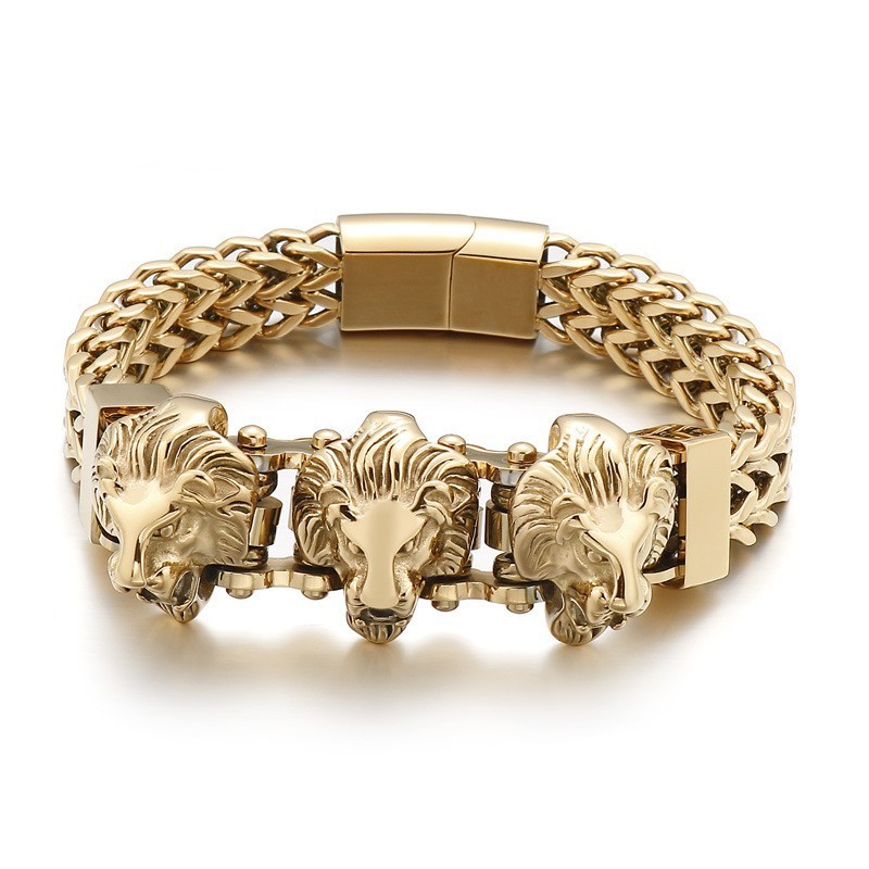 Bully Skull Wolf Head Lion Head Heren Titanium Armband Gemengde Partij