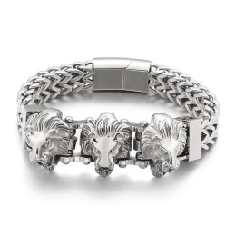 Bully Skull Wolf Head Lion Head Heren Titanium Armband Gemengde Partij
